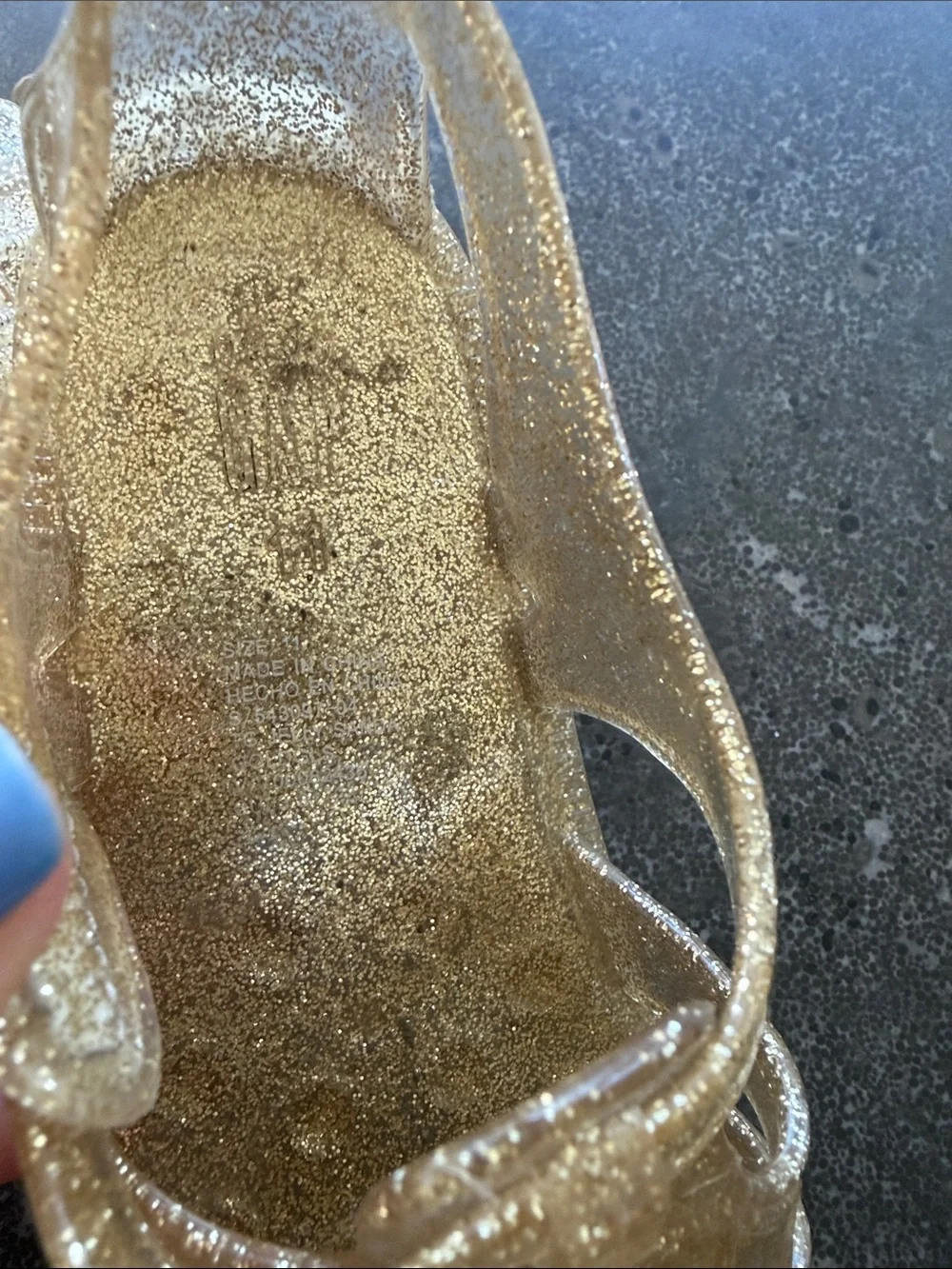 GAP Kids Gold Glitter Jelly Sandals